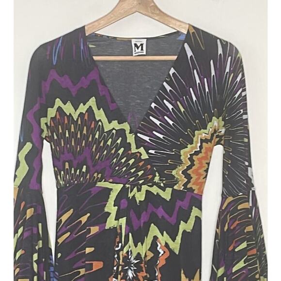 Missoni Abstract‎ V-Neck Bell-Sleeve Dana Dress Size 4 - Picture 3 of 12